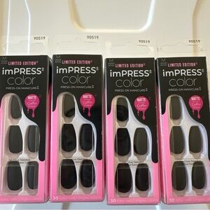 imPRESS Matte Black Coffin Press-On Nails